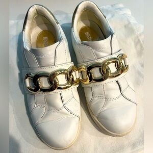 Michael Kors White and Gold Women's Sneakers